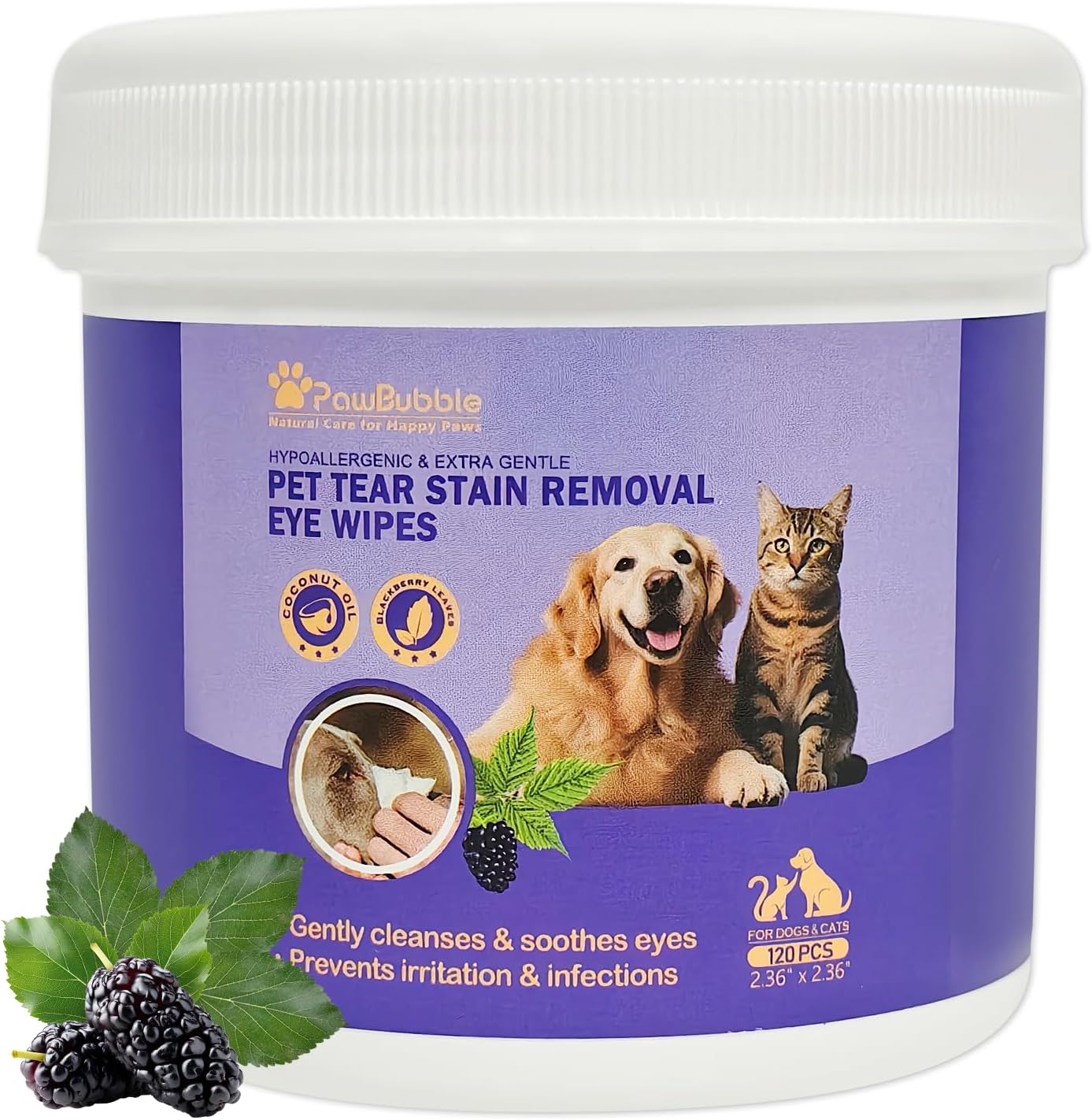 All For Paws PawBubble pet eye wipes front packaging view for premium dog tear stain remover