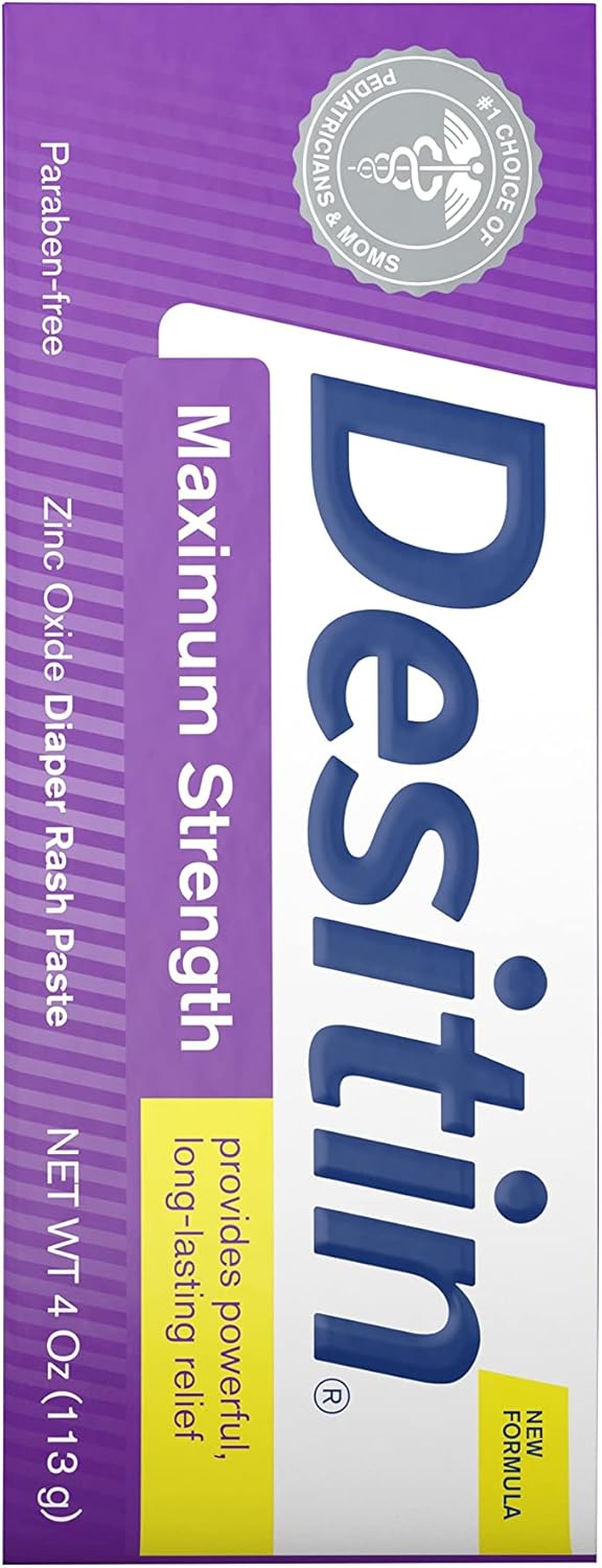 Desitin Maximum Strength Baby Diaper Rash Cream with 40% Zinc Oxide for Treatment, Relief & Prevention, Hypoallergenic, Phthalate- & Paraben-Free Paste, 4 oz - Image 9