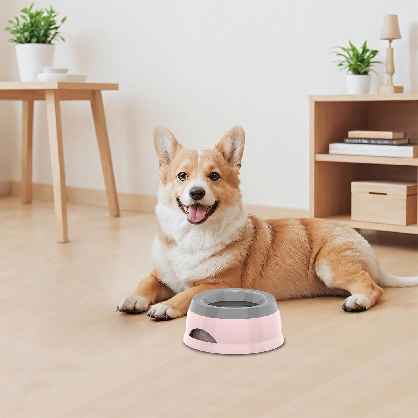 Pink anti choking kitten and puppy water feeder for car travel