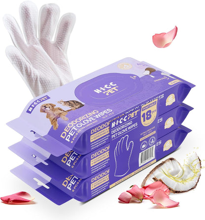 HICC PET Dog Wipes Cleaning Deodorizing Glove Wipes for Dogs, Cats & Horses, Vet Recommended Hypoallergenic Hydrating & Nourishing Pet Wipes for Eyes, Ears, Butt & Paws, No-Rinse, 20pcs Coconut Scent - Image 15