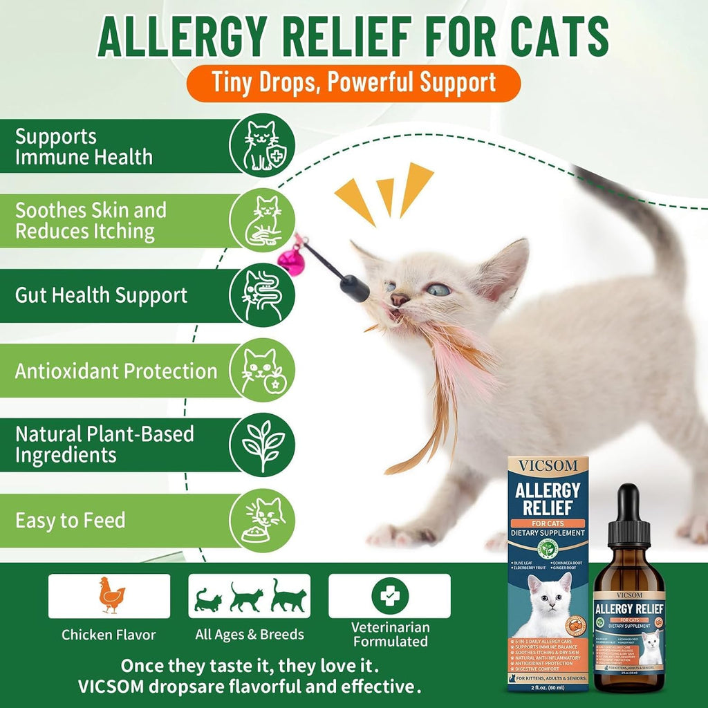 Chicken flavored cat allergy drops being added to pet food for immune support