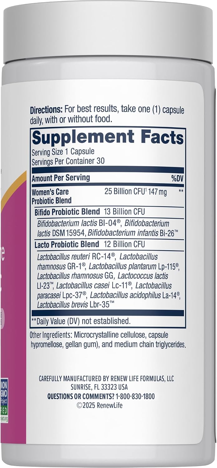 Renew Life Women's Probiotic supplement bottle and box