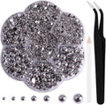 Aodse silver nail pearls set front view showing plum storage container