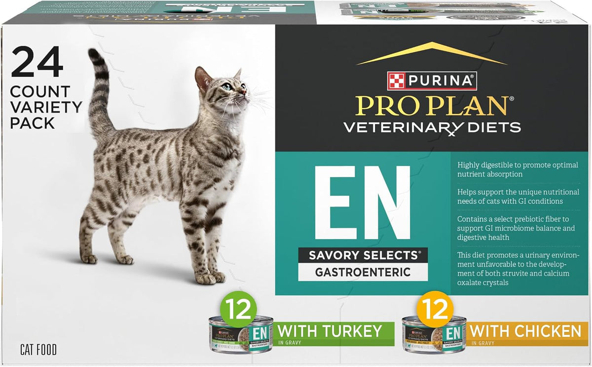 Purina Pro Plan Veterinary Diets EN Gastroenteric Feline Formula Savory Selects in Sauce Variety Pack Wet Cat Food - (Pack of 24) 5.5 oz. Cans - Image 14