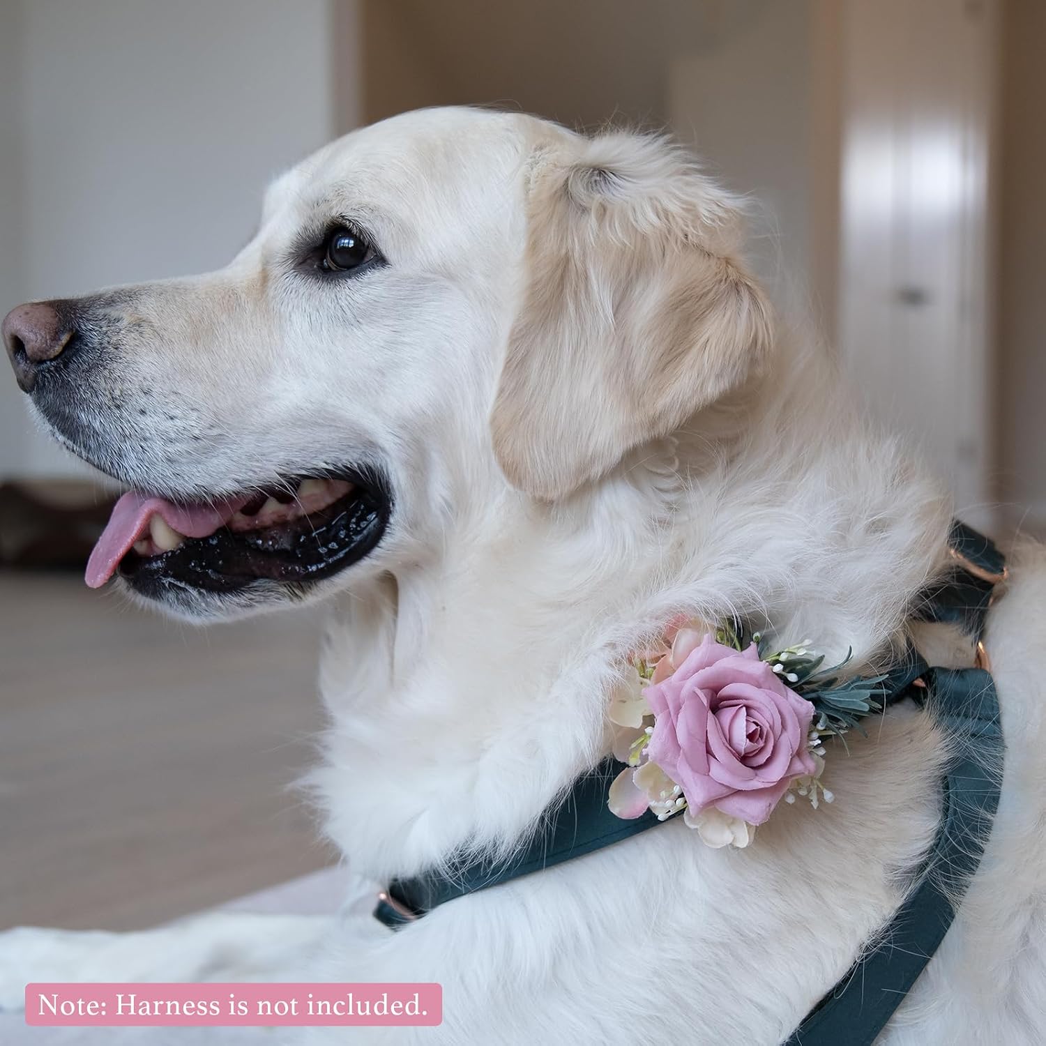 Pink floral accessory for cats and puppies grooming