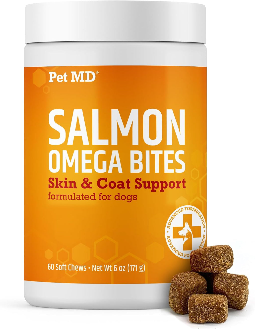 Healthy dog supplement bites for dry itchy skin and shedding care