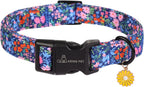 Adjustable green dinosaur pattern dog collar