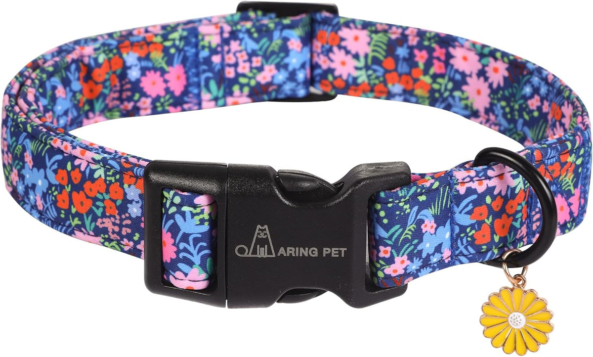 Adjustable green dinosaur pattern dog collar