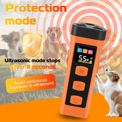 Kqmop dog bark deterrent device showing USB-C charging port
