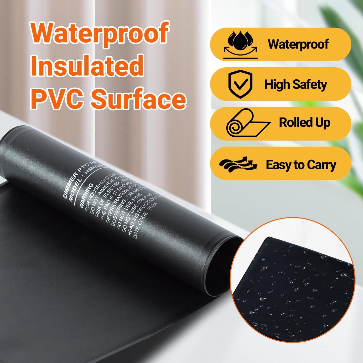 Detachable reptile heating pad showing underside placement