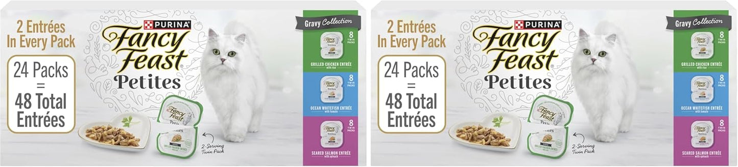 Purina Fancy Feast Gourmet Wet Cat Food Variety Pack, Petites Gravy Collection, break-apart tubs, 48 servings - (Pack of 24) 2.8 oz. Tubs - Image 10