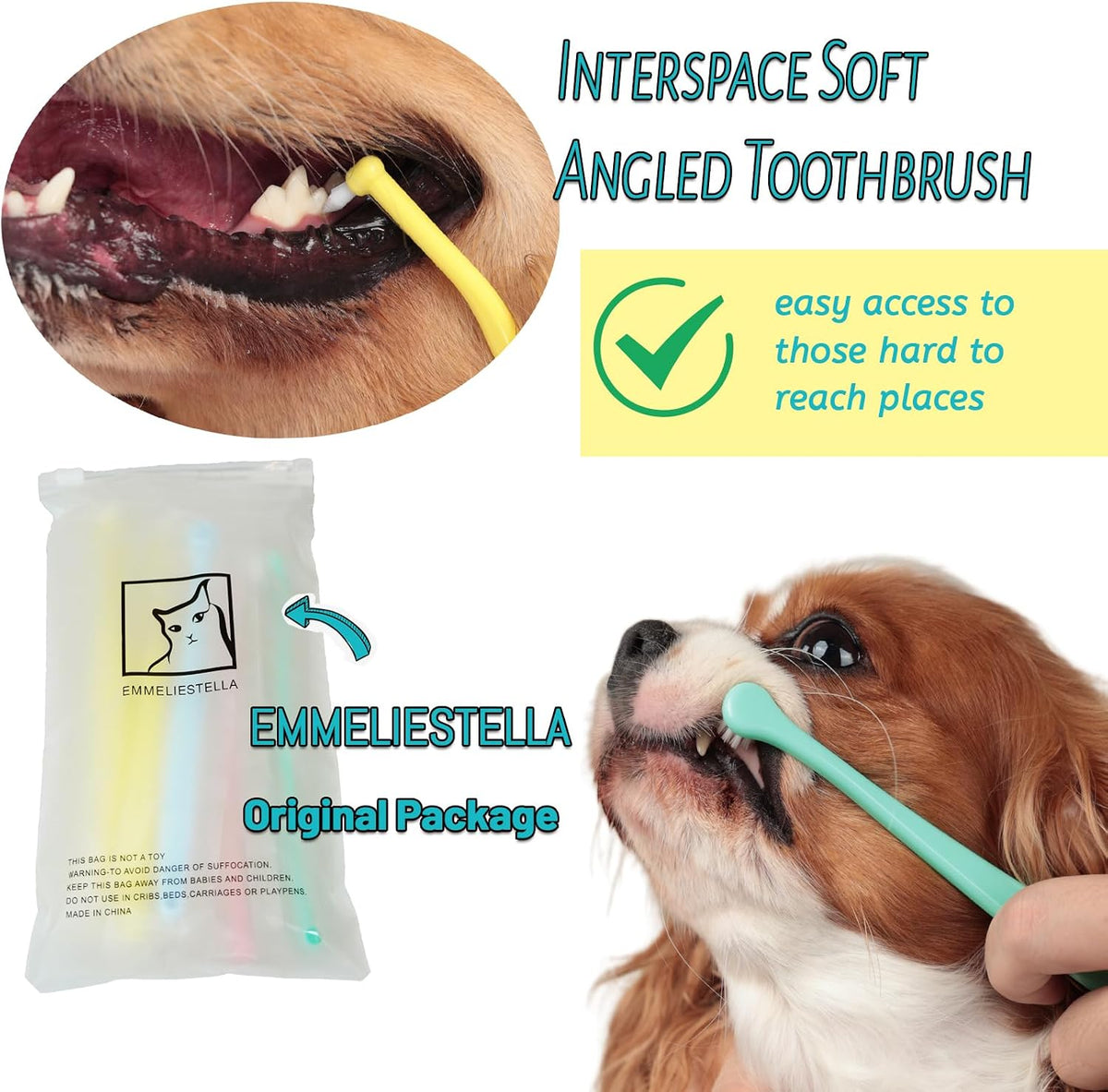 Micro head design of E.M&S.T cat and dog toothbrush