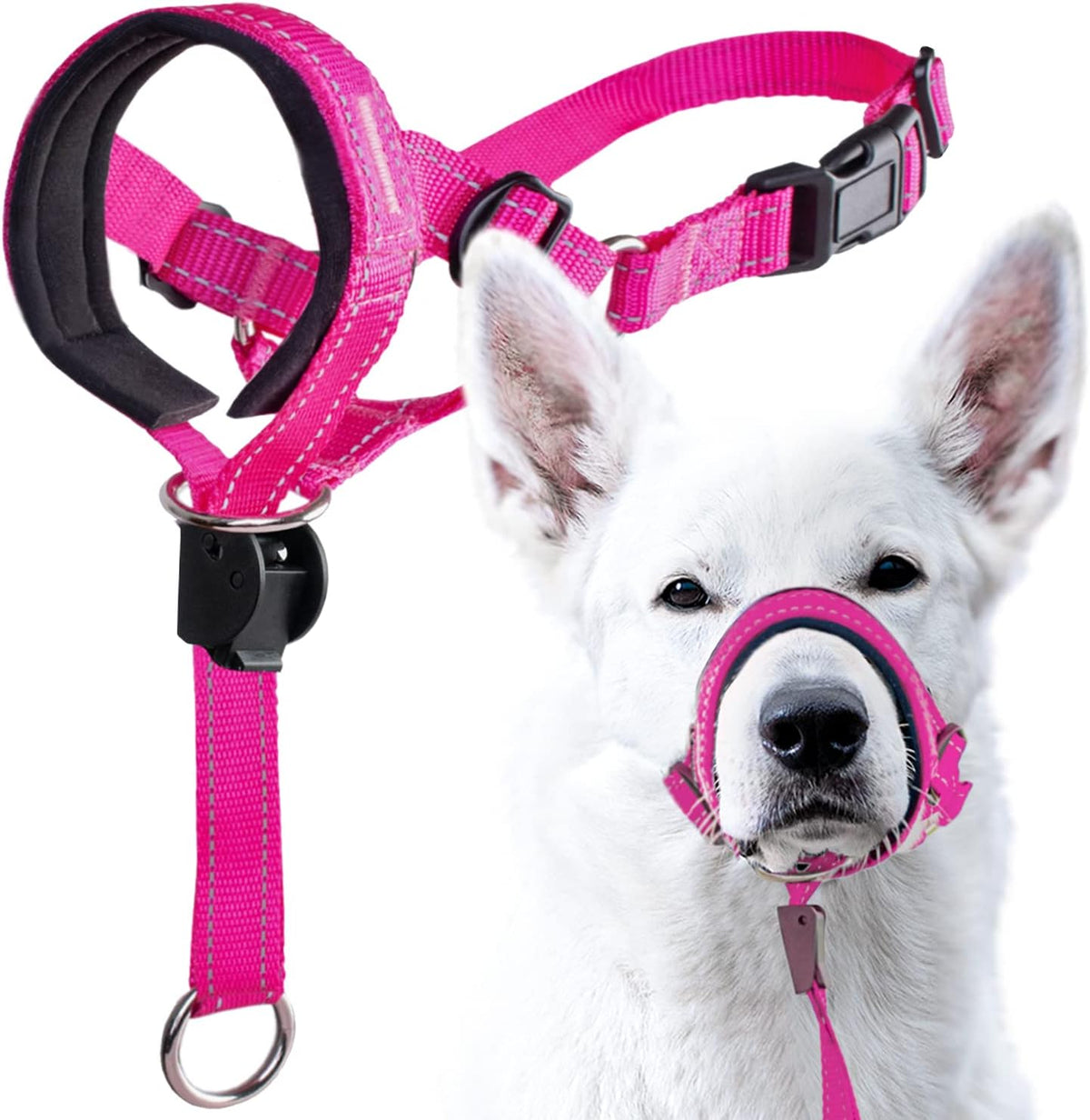 GoodBoy Dog Head Halter with Safety Strap - Stops Heavy Pulling On The Leash - Padded Headcollar for Small Medium and Large Dog Sizes - Head Collar Training Guide Included (Size 2, Pink) - Image 14