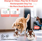 Dog playing with VYsTN vibrating squirrel toy indoors