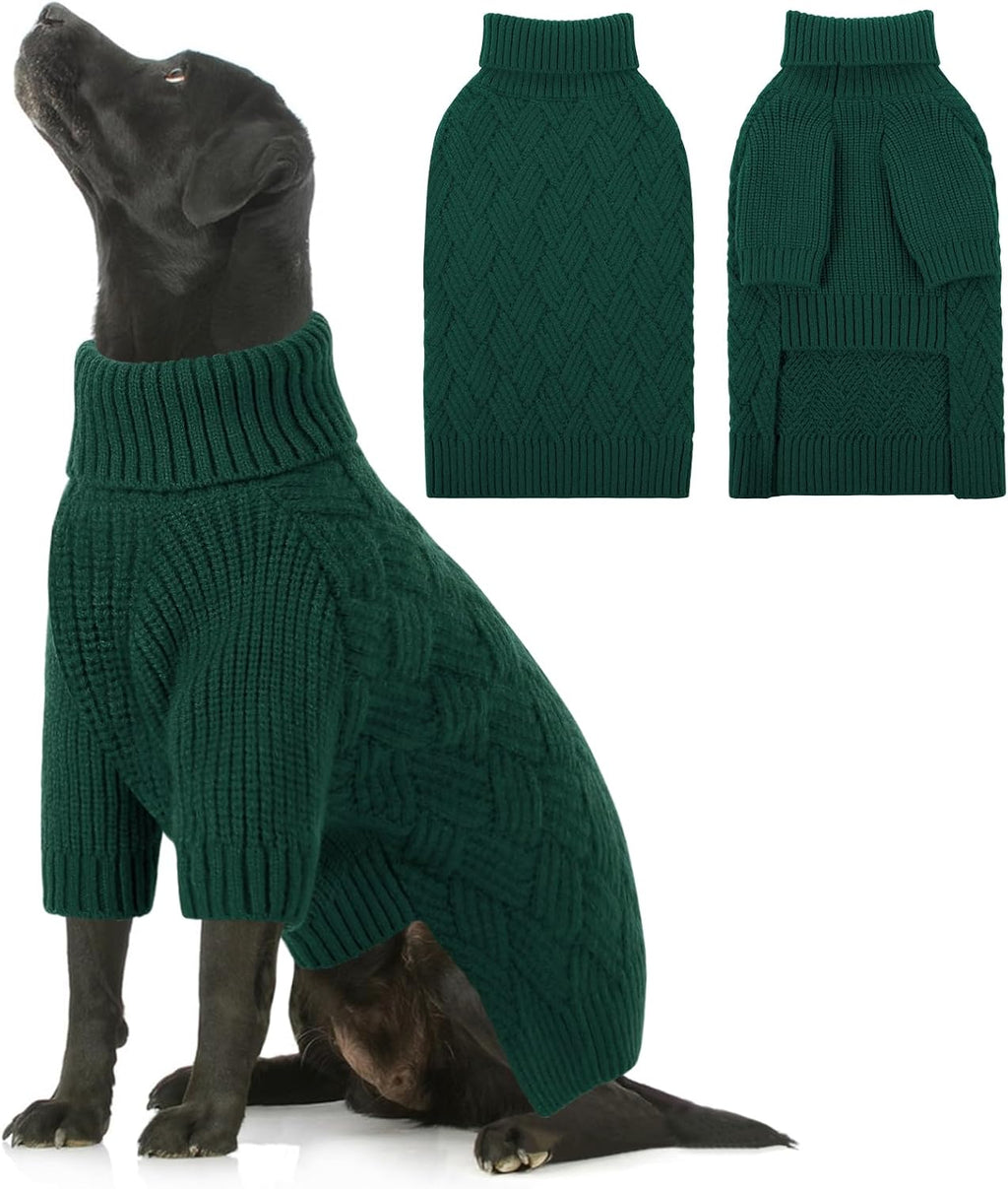 Small Dog Sweater, Turtleneck Dog Sweater for Cold Weather, Puppy Knitwear Pullover for Christmas Thanksgiving, Pet Winter Knitted Sweatshirt for Pug Dachshund, Red S - Image 12