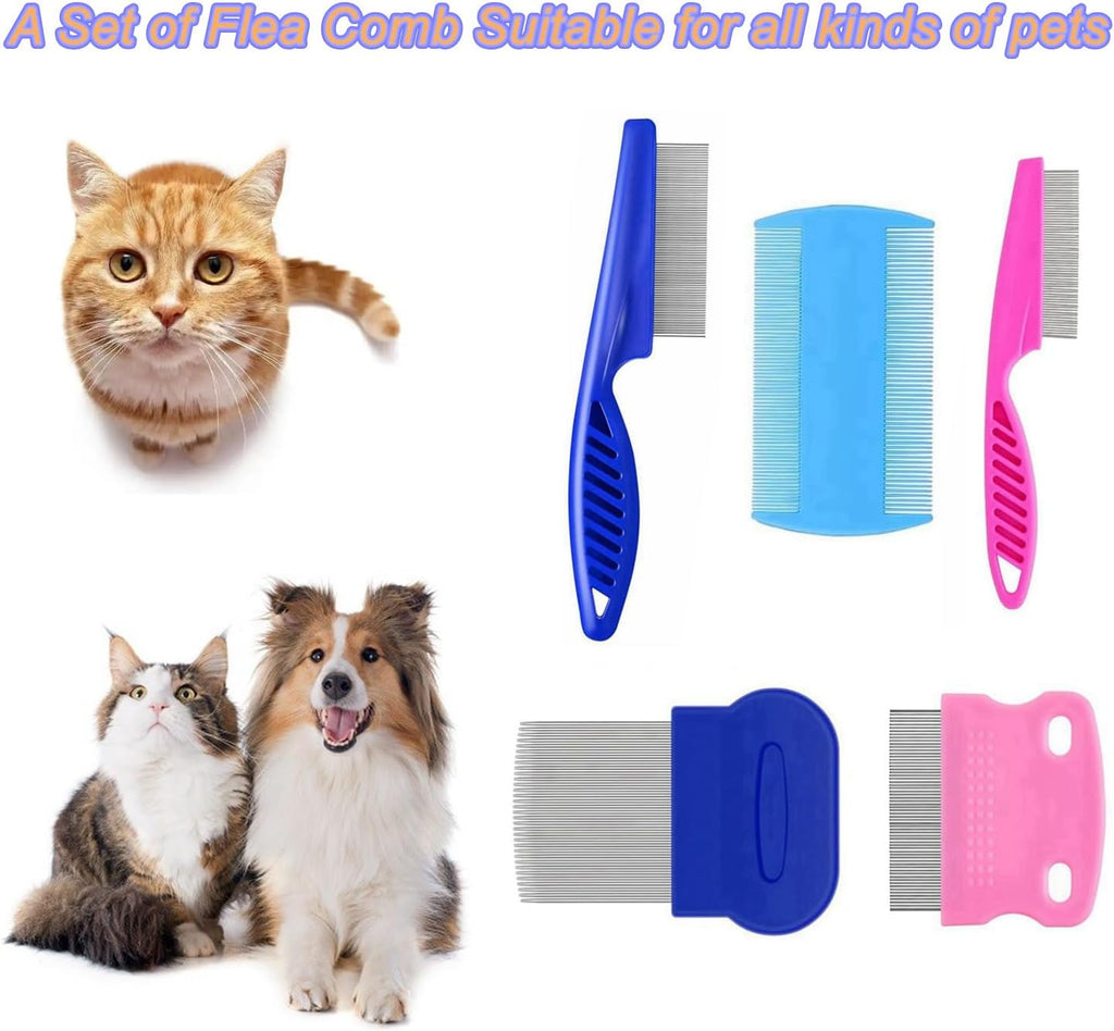 Full collection of Juwantu pet combs for flea and lice removal