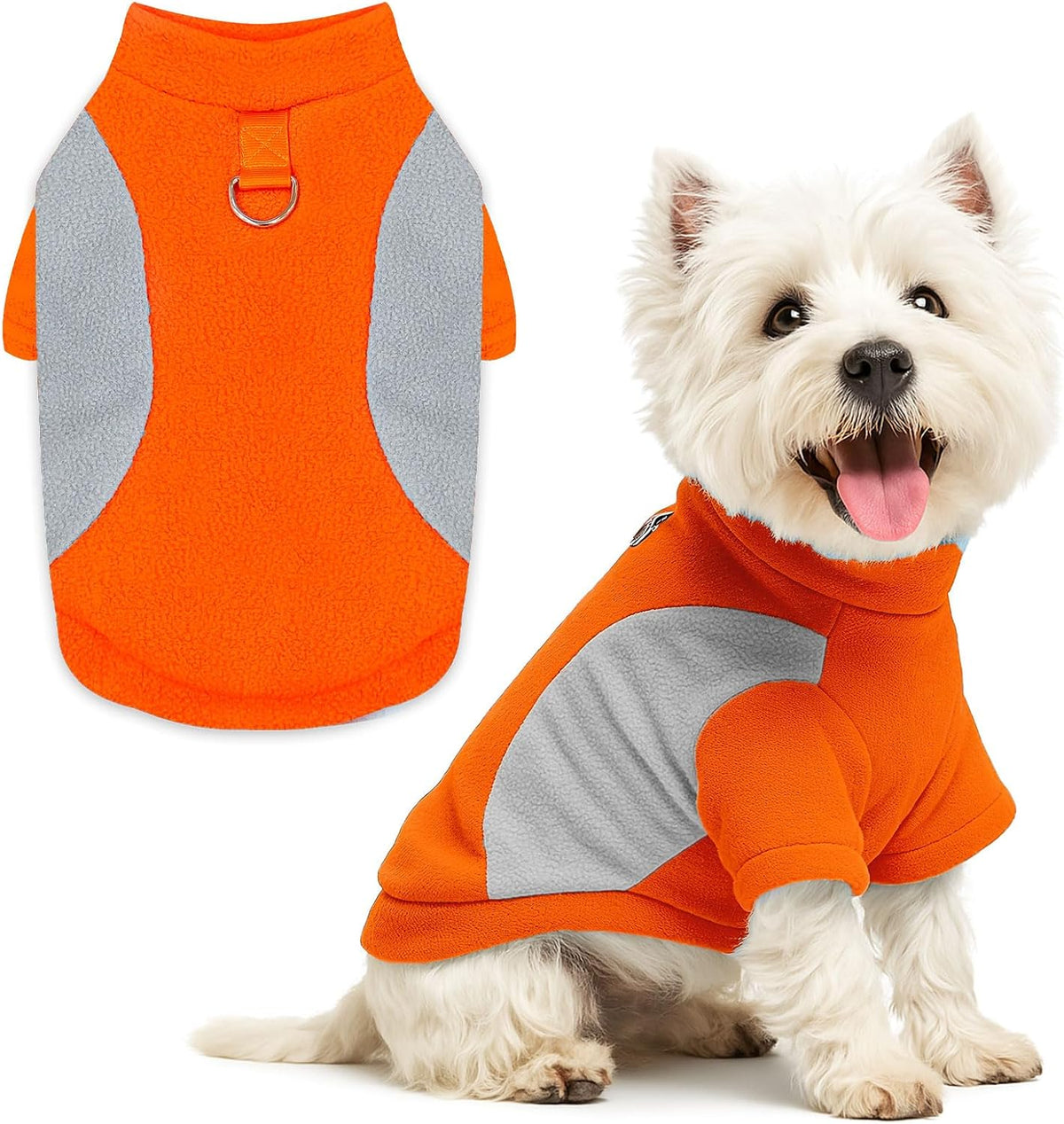 Small Fleece Dog Sweater with Leash Ring Soft Warm Fall Winter Dog Clothes Cute Cat Apparel Puppy Sweaters Classic Pullover Doggy Sweatshirts Chihuahua Costumes Cat Outfits(Red,M) - Image 12