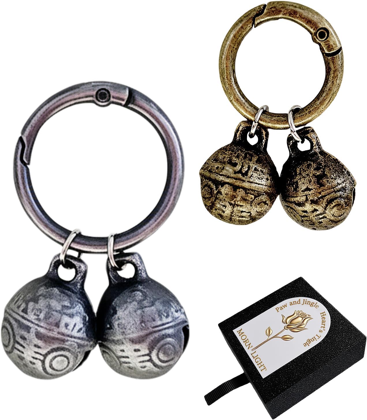 Dog Bells for Collar - 2 Pack Gold Plated Brass Dog & Cat Bells with Engraved Protective Charm, Quick Clasp for Anti-Lost Tracking, Gift for Small & Medium Pet Lovers (Gold,S+M) - Image 9