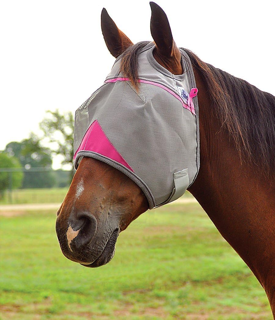 Cashel Crusader Standard Fly Mask No Ears or Nose,Gray,Horse - Image 10