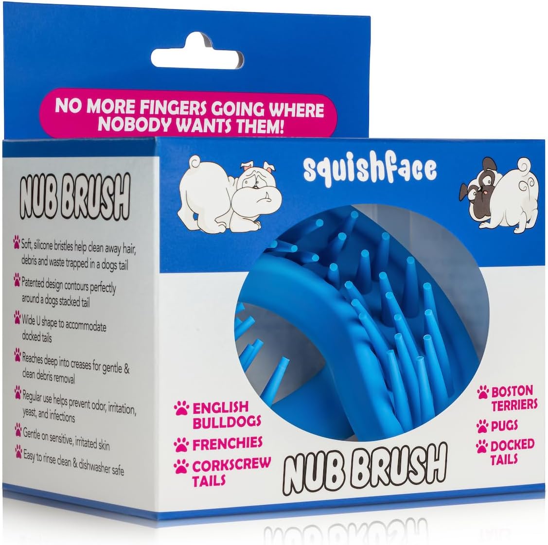 Squishface Nub Brush being used as a wet dog bath brush