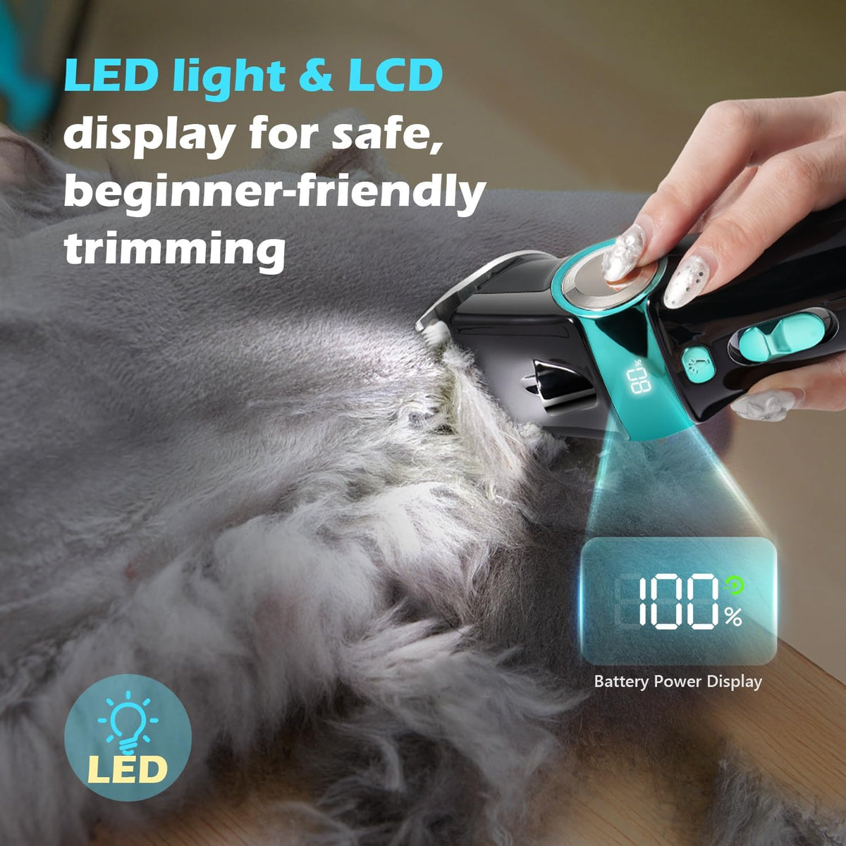 FuzzyFix professional cat grooming kit with guide combs and scissors
