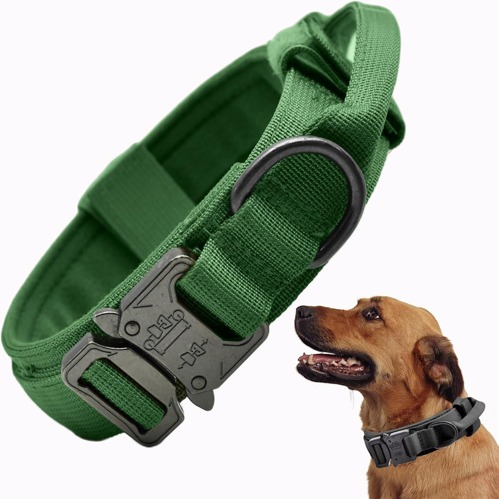 Tactical Dog Collar, Adjustable Military Training Nylon Dog Collar with Control Handle and Heavy Quick-Release Metal Buckle for Small Medium Large Dogs, Black L - Image 14