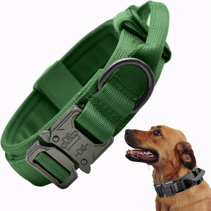 Tactical Dog Collar, Adjustable Military Training Nylon Dog Collar with Control Handle and Heavy Quick-Release Metal Buckle for Small Medium Large Dogs, Black L - Image 14