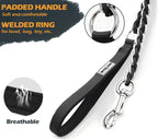 Authentic USA imported anti bite chrome plated dog chain lead with rotating clasp close up
