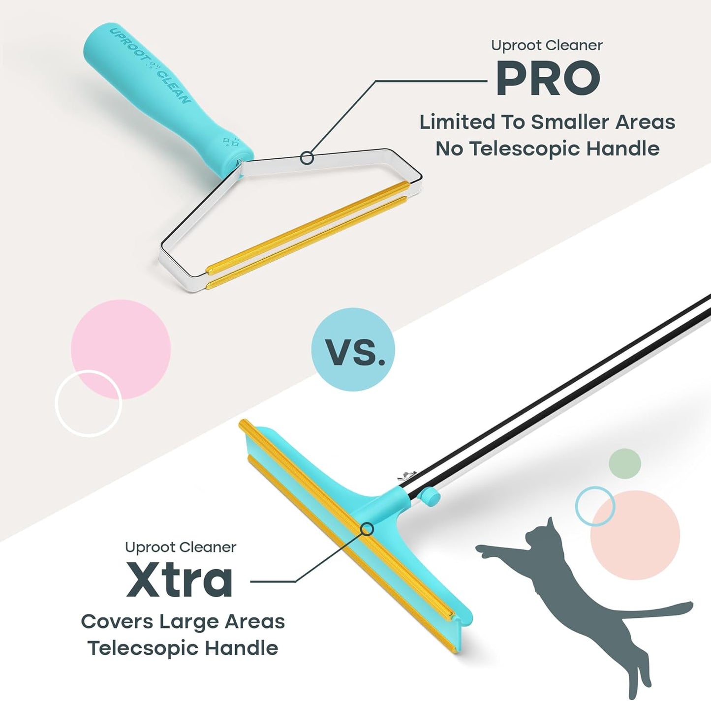 Uproot Clean Xtra pet hair remover on rug