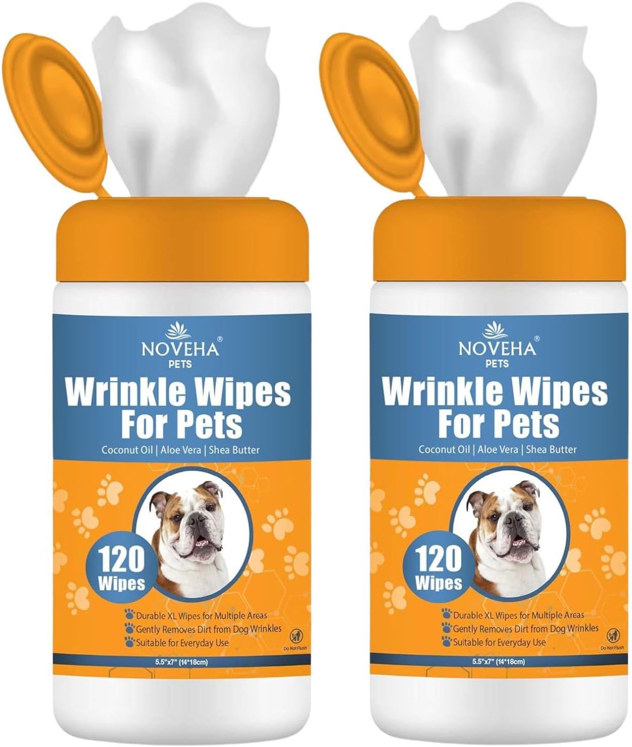 NOVEHA Pet Wipes - Formulated Pet Wipes - for Facial and Finger Folds, Underarms - 3" x 2" Size (150 Counts) - Image 12