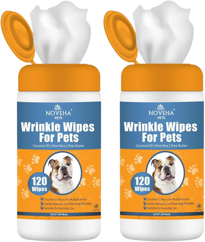 NOVEHA Pet Wipes - Formulated Pet Wipes - for Facial and Finger Folds, Underarms - 3" x 2" Size (150 Counts) - Image 12