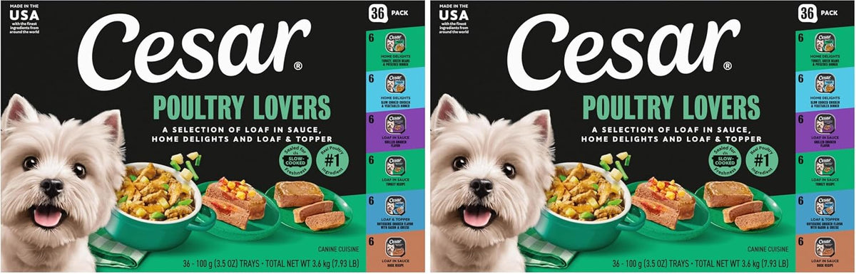 Cesar Wet Dog Food Steak Lovers Variety Pack,Adult,Wet Food for Dogs with Real Meat,3.5 oz Easy Peel Trays,36 Count (Pack of 2) - Image 13
