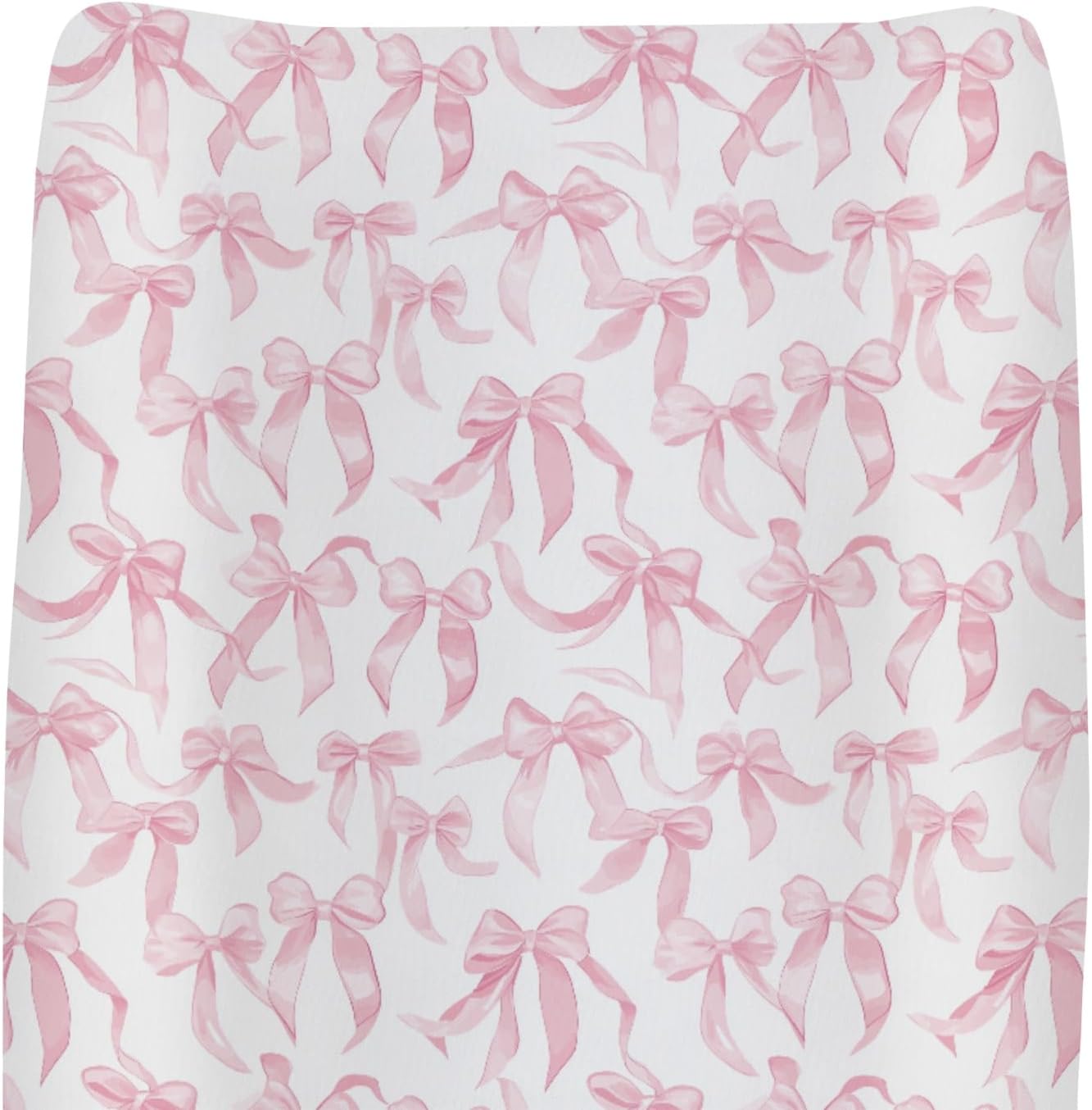 ZoUbqchY pink bow baby changing pad cover front view