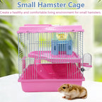 Tfwadmx Hamster Carrier, Dwarf Hamster Travel Cage, Portable Cages with Water Bottle, Gerbil Travel Carry Case Outdoor Vacation House for Small Mice(Pink,10.6"x8"x11.4") - Image 6