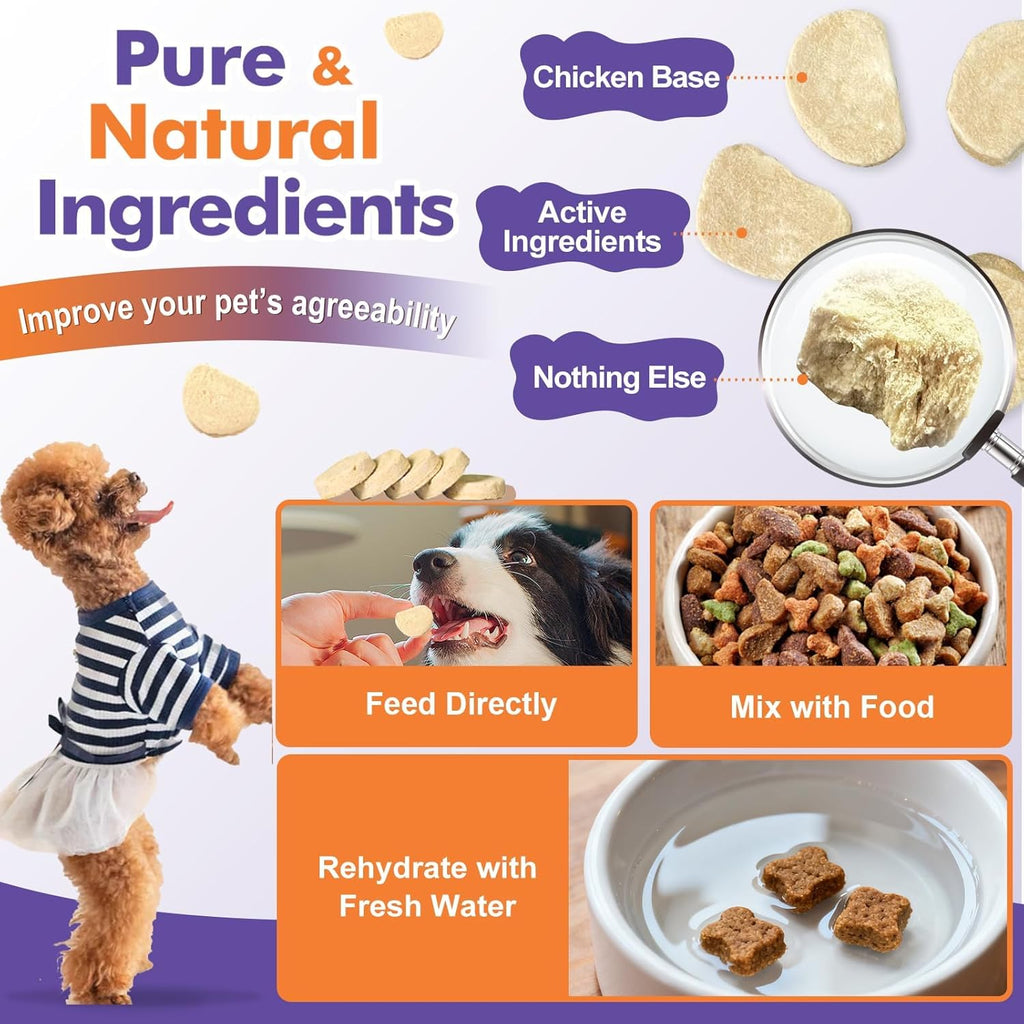 Side label of Dr. Foster dog vitamins detailing 6 billion CFUs and 12 probiotic strains.