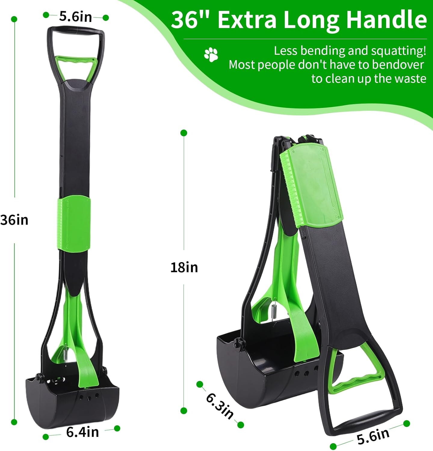 ienjoyed non breakable dog poop scooper wide handle close up view