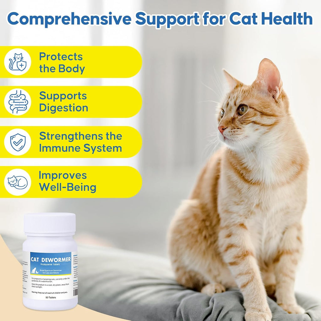 Praziquantel and pyrantel pamoate scored tablets for easy feline dosing
