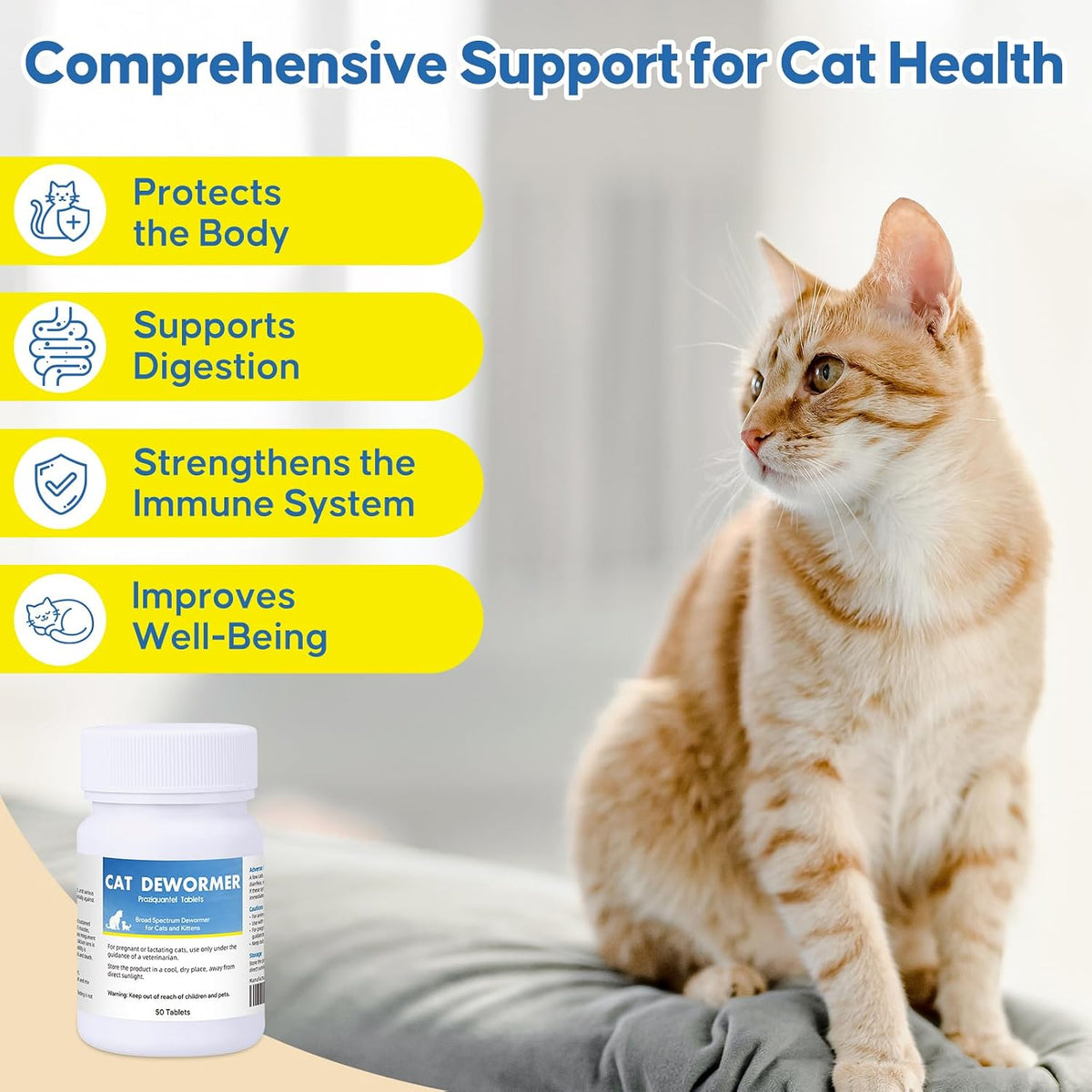 Praziquantel and pyrantel pamoate scored tablets for easy feline dosing