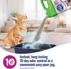 Cat's Pride green jug showcasing odor control features