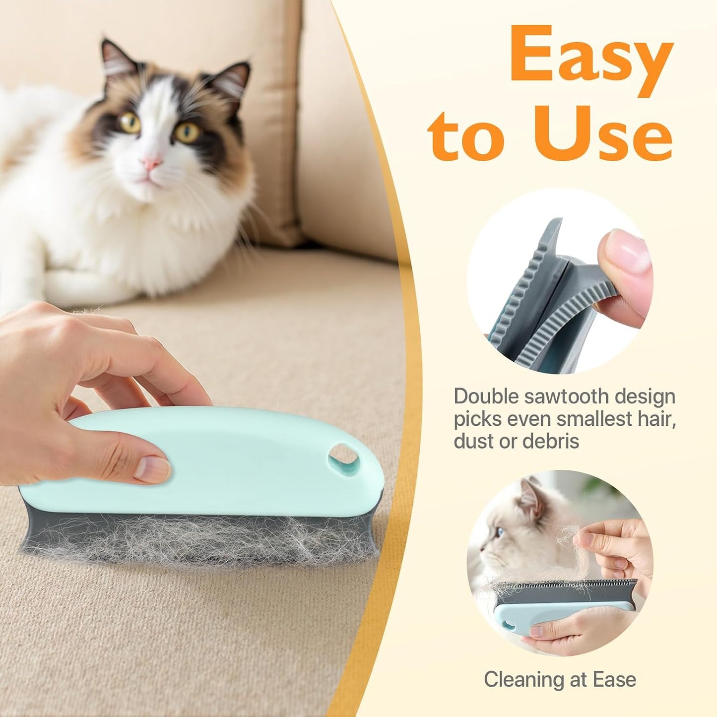AXEGY Y-shape fabric lint scraper removing dog hair from couch