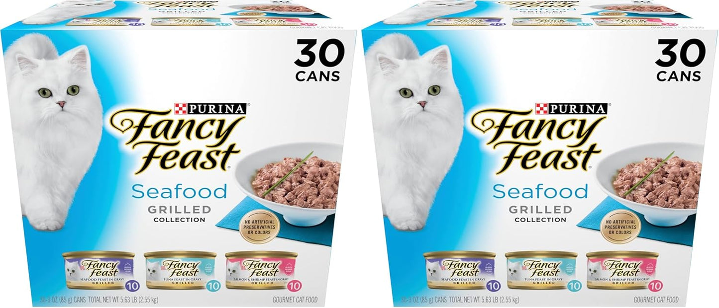Purina Fancy Feast Grilled Wet Cat Food Seafood Collection in Wet Cat Food Variety Pack - (Pack of 24) 3 oz. Cans - Image 10
