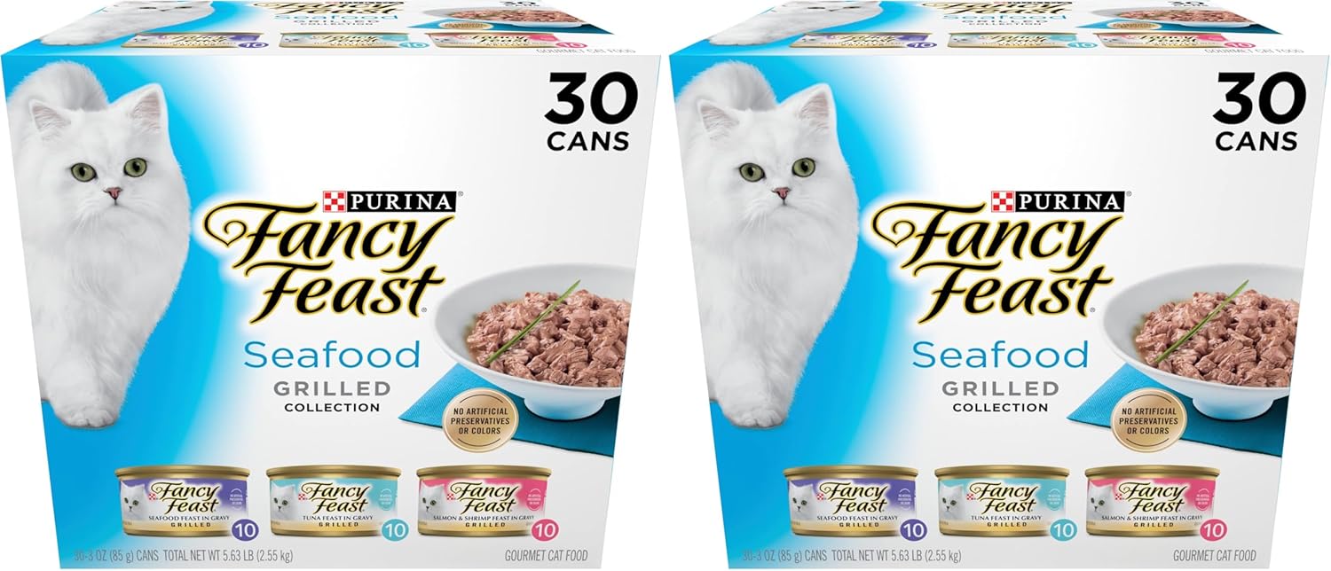 Purina Fancy Feast Grilled Wet Cat Food Seafood Collection in Wet Cat Food Variety Pack - (Pack of 24) 3 oz. Cans - Image 10