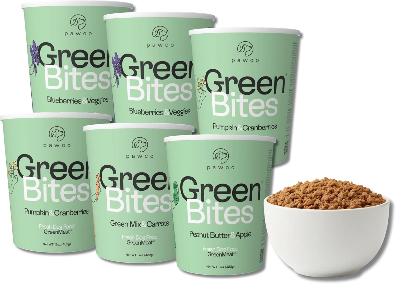 PawCo Fresh Dog Food - Supports Energy, Digestion & Overall Health - Blueberry Recipe with Spinach, Carrots, Flaxseed, Antioxidants & Probiotics - GreenBites - Pack of 10 x 17oz - Image 15