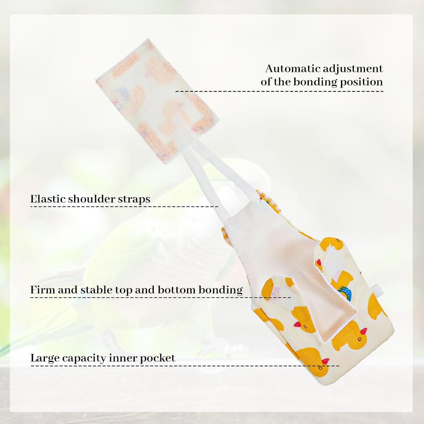 Premium bird diapers showing the highly efficient absorbent leak proof inner layer