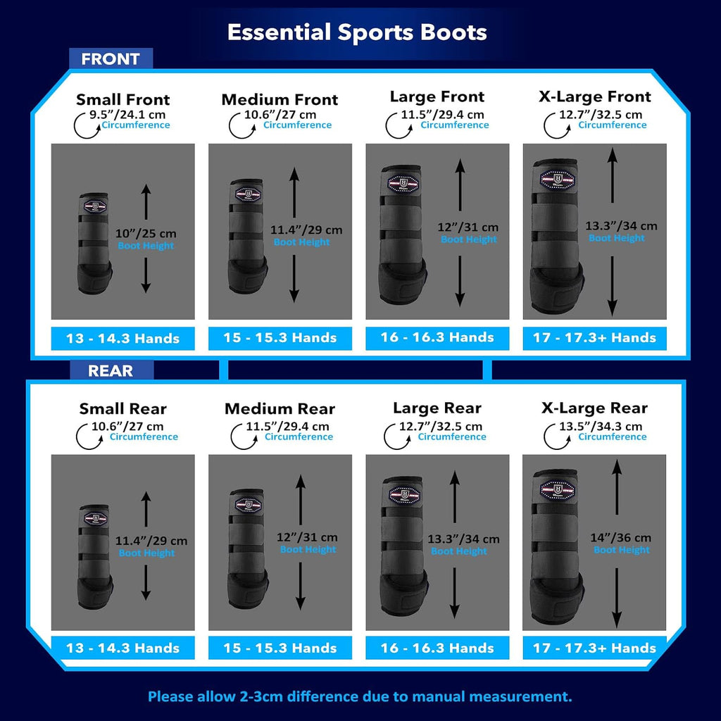 USA imported Harrison Howard equine splint boots laid flat displaying all adjustable straps.