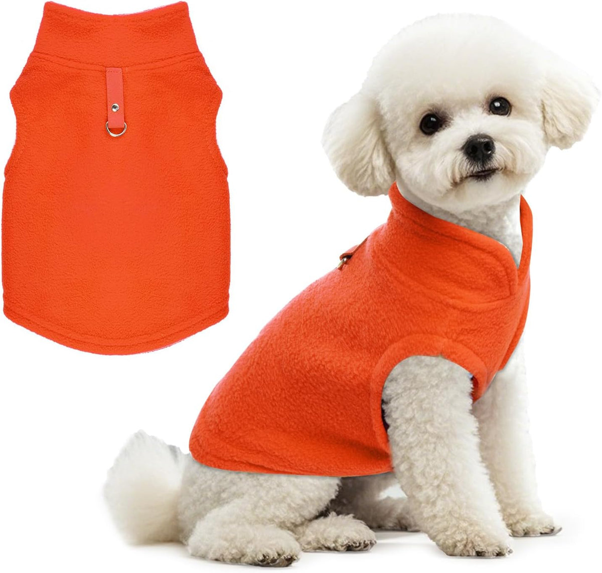 Rbenxia 1 Piece Dog Sweater with Leash Ring Soft Fleece Vest Dog Pullover Warm Jacket Pet Dogs Clothes Winter Dogs Outfits for Small Puppy Cat Pets (Purple, Medium) - Image 10