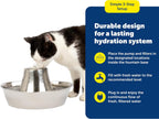 PetSafe Seaside Stainless Steel Cat & Dog Fountain, 60 Oz Water Capacity - 2 Water Filters & 1 Pump Included, Soothing Flow for Pets, Scratch-and Rust-Resistant Material - Quiet Motor - Image 6