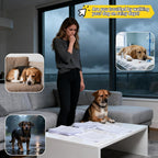 Thick pet rain cape showing hidden leash hole attachment area