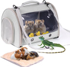 Bearded Dragon Travel Carrier Backpack,Lizard Backpack Carrier,Space Capsule Clear Bubble Window Astronaut Reptile Carrier Backpack for Guinea Pig,Sugar Glider,Bunny (Black, TPU Carrier+MAT) - Image 14