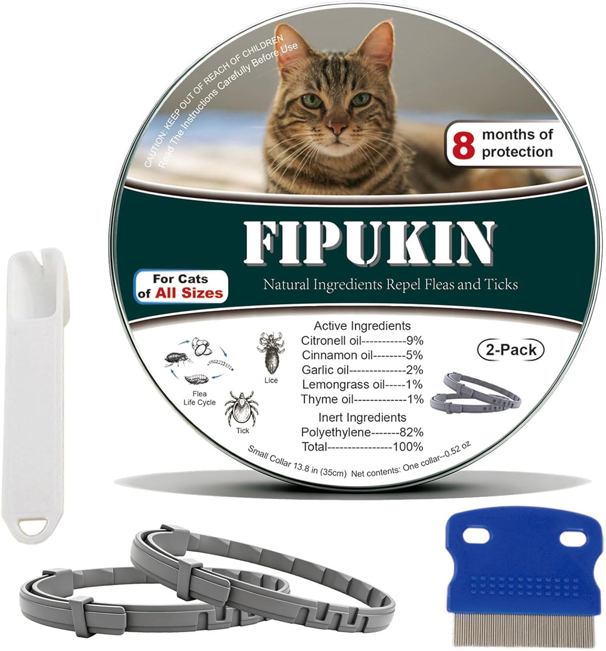 Monipgu cat flea collar 8 month protection label